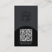 Modern arch makeup black photo qr code logo visitenkarte (Rückseite)