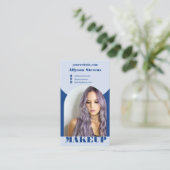 Modern arch makeup blue photo qr code logo visitenkarte (Stehend Vorderseite)