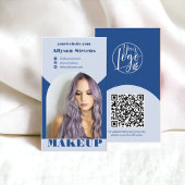 Modern arch makeup blue photo qr code logo visitenkarte