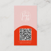 Modern arch makeup blush red photo qr code logo visitenkarte (Rückseite)