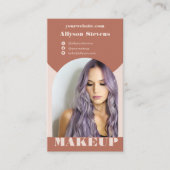 Modern arch makeup boho Foto qr Logo Visitenkarte (Vorderseite)