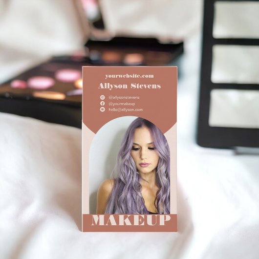 Modern arch makeup boho Foto qr Logo Visitenkarte
