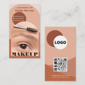Modern arch makeup boho Foto qr Logo Visitenkarte (Vorne/Hinten)