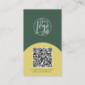 Modern arch makeup yellow green photo qr code logo visitenkarte (Rückseite)