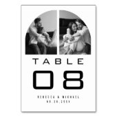 Modern Arch Photo Black and White Wedding Tischnummer (Rückseite)