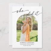 Modern Arch Photo Graduation Party Invitation Einladung (Vorderseite)