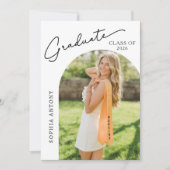 Modern Arch Photo Graduation Party Invitation Einladung (Vorderseite)