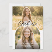 Modern Arch Photo Graduation Party Invitation Einladung (Vorderseite)