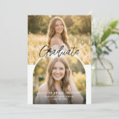 Modern Arch Photo Graduation Party Invitation Einladung (Stehend Vorderseite)