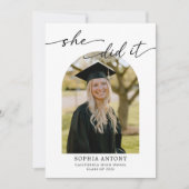 Modern Arch Photo Graduation Party Invitation Einladung (Vorderseite)