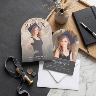 Modern Arch Photo Minimalist Graduation | PhotoPop Einladung