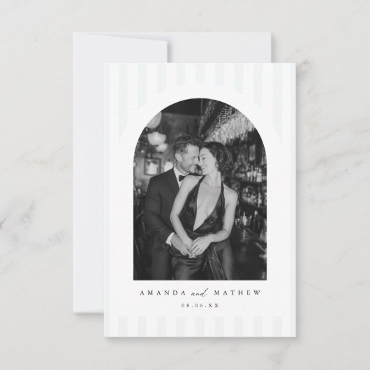 Modern Arch Photo Minimalist Wedding Invitation Einladung (Vorderseite)