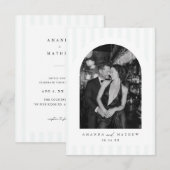 Modern Arch Photo Minimalist Wedding Invitation Einladung (Vorne/Hinten)