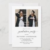 Modern Arch Photo She Did It Graduation Einladung (Rückseite)