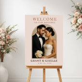 Modern Arch Photo Wedding Welcome Sign Poster