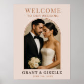 Modern Arch Photo Wedding Welcome Sign  Poster (Vorne)