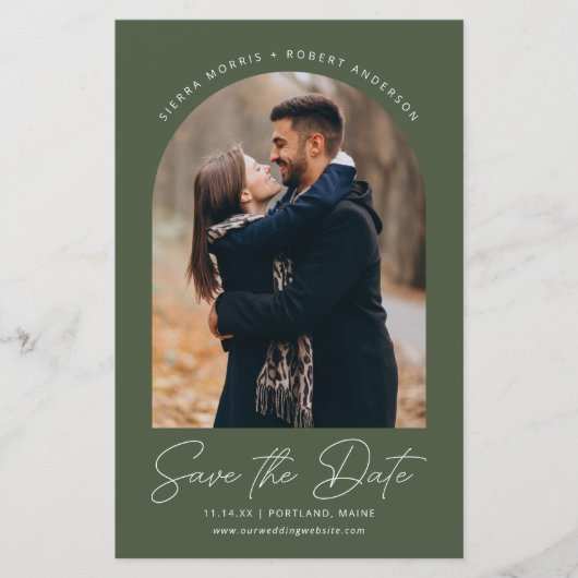 Modern Arch Save the Date Hochzeitsankündigung (Vorderseite)