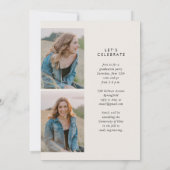 Modern Arch Simple Boho Drei Foto Abschluss Einladung (Rückseite)