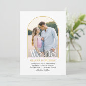 Modern Arch Simple Wedding Foto Einladung (Stehend Vorderseite)