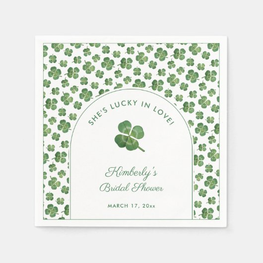 Modern Arch St Patricks Day Brautparty Serviette (Vorderseite)