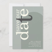 Modern Arch Stilvolle Typografie Sage Green Save The Date (Vorderseite)