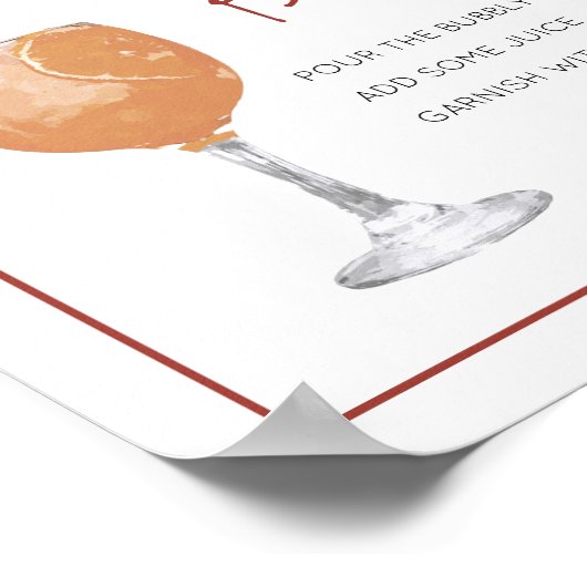 Modern Arch Terracotta auf dem Mimosa Bar Sign Poster (Ecke)