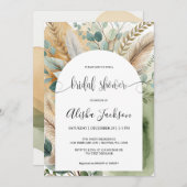 Modern Arch Terracotta & Sage Brautparty Einladung (Vorne/Hinten)