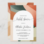 Modern Arch Terracotta & Sage Brautparty Einladung (Vorne/Hinten)