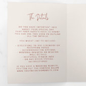 Modern Arch Tying Knot Terracotta Hochzeitsskript Dreifach Gefaltete Einladung (Innen Erste Seite)