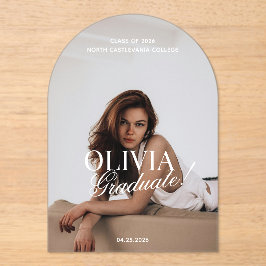 Modern Arch Typography Script Grad Announcement Acryleinladungen