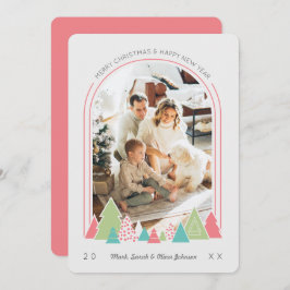 Modern Arch und farbenfrohe Foto Weihnachtskarte Einladung