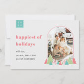 Modern Arch und farbenfrohe Foto Weihnachtskarte Einladung (Vorderseite)