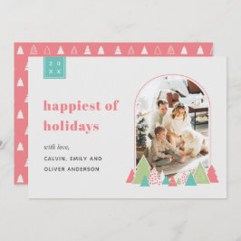 Modern Arch und farbenfrohe Foto Weihnachtskarte Einladung