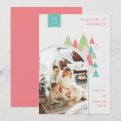 Modern Arch und farbenfrohe Foto Weihnachtskarte Einladung (Vorne/Hinten)