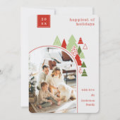 Modern Arch und farbenfrohe Foto Weihnachtskarte Einladung (Vorderseite)