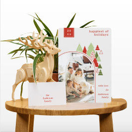 Modern Arch und farbenfrohe Foto Weihnachtskarte Einladung