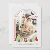 Modern Arch und farbenfrohe Foto Weihnachtskarte Einladung (Vorderseite)