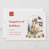 Modern Arch und farbenfrohe Foto Weihnachtskarte Einladung (Vorderseite)