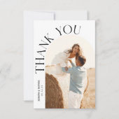 Modern Arch Wedding Dankeschön Card mit 2 Foto Dankeskarte (Vorderseite)