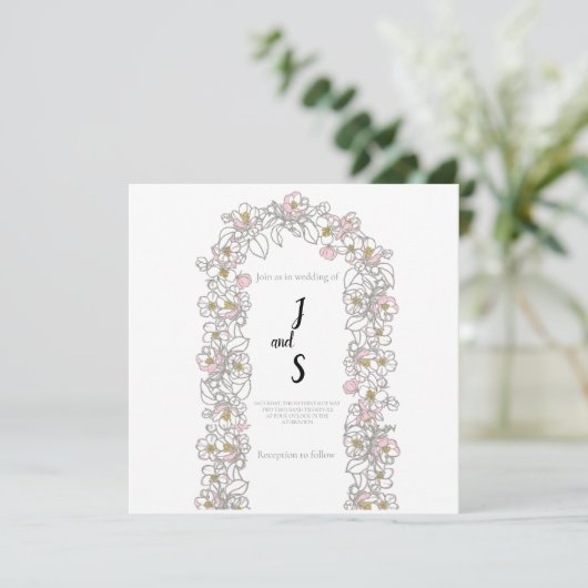 Modern Arch Wedding Thank you card Dankeskarte (Stehend Vorderseite)