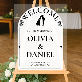 Modern Arch Wedding Welcome Layout Acrylschild