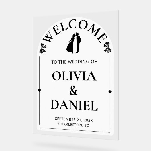 Modern Arch Wedding Welcome Layout Acrylschild (Winkel)