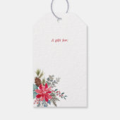 Modern Arch Weihnachten Wasserfarben Blumengebirge Geschenkanhänger (Rückseite)