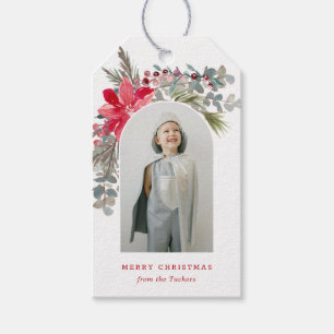 Modern Arch Weihnachten Wasserfarben Foto Geschenkanhänger