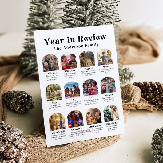 Modern Arch Year of Review Family Foto Weihnachten