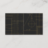 Modern Architect Black Gold Visitenkarte (Rückseite)