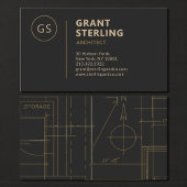 Modern Architect Black Gold Visitenkarte