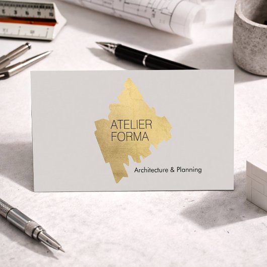 Modern Architect Gold Minimal Visitenkarte