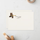 Modern Architect Logo Ivory Flat Notecard Mitteilungskarte (Vorderseite/Rückseite Beispiel)