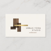 Modern Architect Wood Logo Ivory Visitenkarte (Vorderseite)